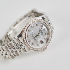 Rolex 28mm Datejust White Gold with Diamonds
