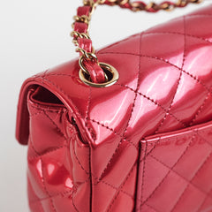 Chanel Patent Shaded Mini Rectangular Flap Bag Pink
