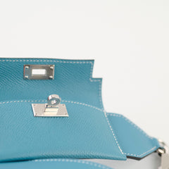 Hermes Kelly Pocket Bag Strap Blue Jeans - Stamp W