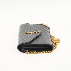 Saint Laurent Cassandra WOC Wallet on Chain Black