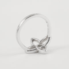 Louis Vuitton 18k White Gold Fleur Ring Size 54