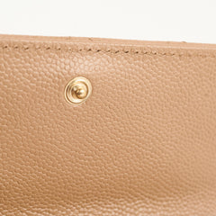 Chanel CC Trifold Wallet Caviar Dark Beige (Microchipped)