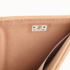 Chanel CC Trifold Wallet Caviar Dark Beige (Microchipped)