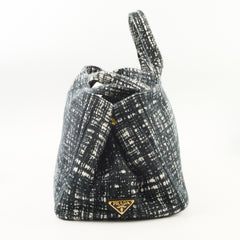 Prada Tweed Tote Black/White
