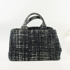 Prada Tweed Tote Black/White