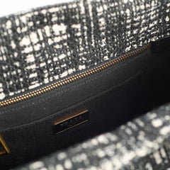 Prada Tweed Tote Black/White