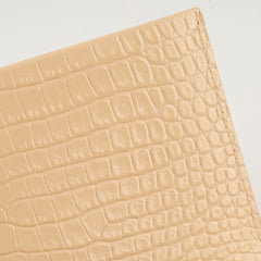 Saint Laurent Sunset Tassel Small Beige Croc Emboss