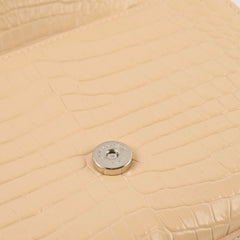 Saint Laurent Sunset Tassel Small Beige Croc Emboss