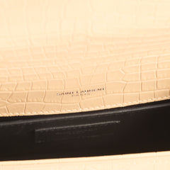 Saint Laurent Sunset Tassel Small Beige Croc Emboss