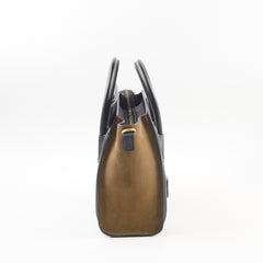 Celine Nano Luggage Tri Colour Black Taupe Brown