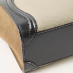 Celine Nano Luggage Tri Colour Black Taupe Brown