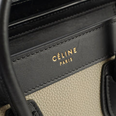 Celine Nano Luggage Tri Colour Black Taupe Brown