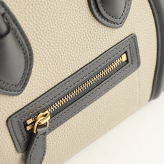 Celine Nano Luggage Tri Colour Black Taupe Brown