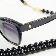 Chanel Square Sunglasses Polarised with Beaded Strap