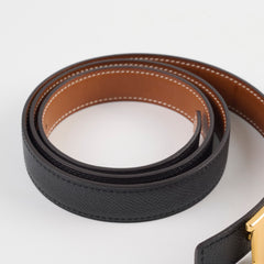 Hermes Constance 24mm Belt Reversible Black/ Gold GHW size 90