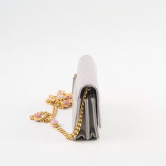 Chanel Mini Gem Wallet On Chain Grey Lambskin
