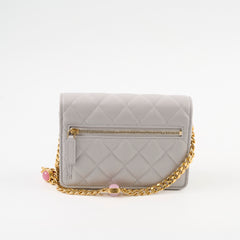Chanel Mini Gem Wallet On Chain Grey Lambskin