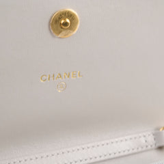 Chanel Mini Gem Wallet On Chain Grey Lambskin
