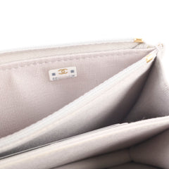 Chanel Mini Gem Wallet On Chain Grey Lambskin