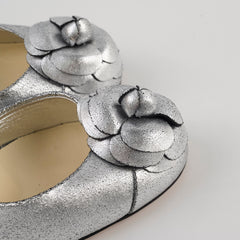 Chanel Camellia Pumps Silver Size 36