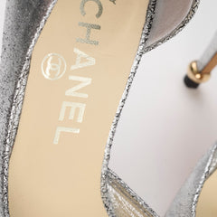Chanel Camellia Pumps Silver Size 36