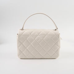 Chanel White Seasonal Flap Bag Calfskin 29 Series