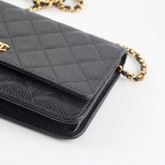 Chanel Caviar Wallet On Chain WOC Black 24 Series