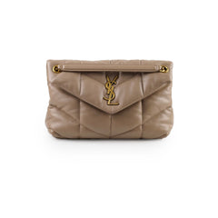 Saint Laurent Lou Lou Puffer Small Dark Beige