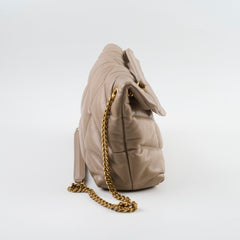 Saint Laurent Lou Lou Puffer Small Dark Beige