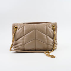Saint Laurent Lou Lou Puffer Small Dark Beige