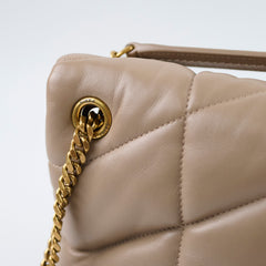 Saint Laurent Lou Lou Puffer Small Dark Beige