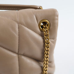 Saint Laurent Lou Lou Puffer Small Dark Beige