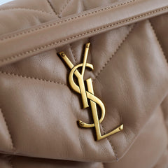 Saint Laurent Lou Lou Puffer Small Dark Beige