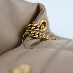 Saint Laurent Lou Lou Puffer Small Dark Beige