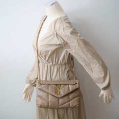 Saint Laurent Lou Lou Puffer Small Dark Beige