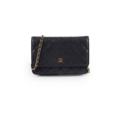 Chanel Caviar Wallet On Chain WOC Black Series 19