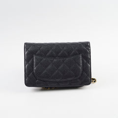 Chanel Caviar Wallet On Chain WOC Black Series 19