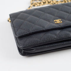 Chanel Caviar Wallet On Chain WOC Black Series 19