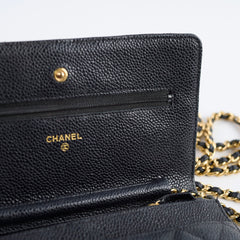 Chanel Caviar Wallet On Chain WOC Black Series 19