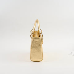 Dior Mini Lady Dior Exotic Python Gold