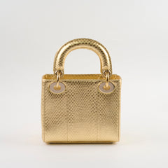 Dior Mini Lady Dior Exotic Python Gold