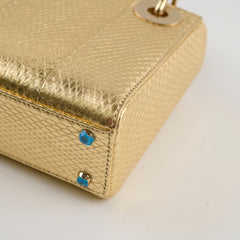 Dior Mini Lady Dior Exotic Python Gold