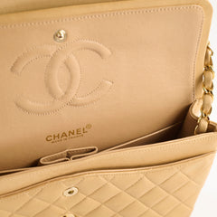 Chanel Vintage Medium/Large Double Classic Flap Beige