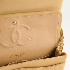 Chanel Vintage Medium/Large Double Classic Flap Beige