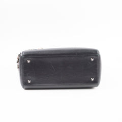 Christian  Dior Medium  Calfskin Embroidered Crystal Lady Dior Bag Black