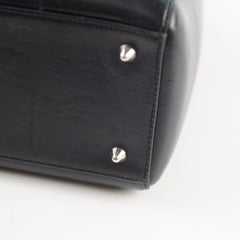 Christian  Dior Medium  Calfskin Embroidered Crystal Lady Dior Bag Black