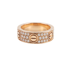 Cartier Pave Ring Classic Model Rose Gold Size 54