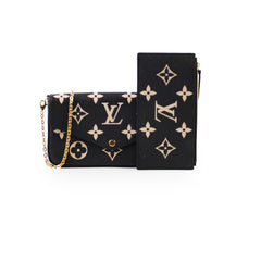 Louis Vuitton Felicie Pochette Black/Beige Empreinte Crossbody