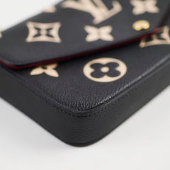 Louis Vuitton Felicie Pochette Black/Beige Empreinte Crossbody