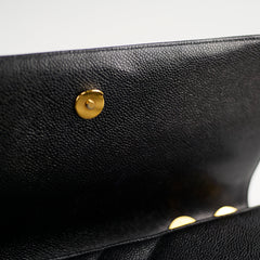 Chanel Vintage Jumbo Single Flap Diagonal Quilted Caviar Black